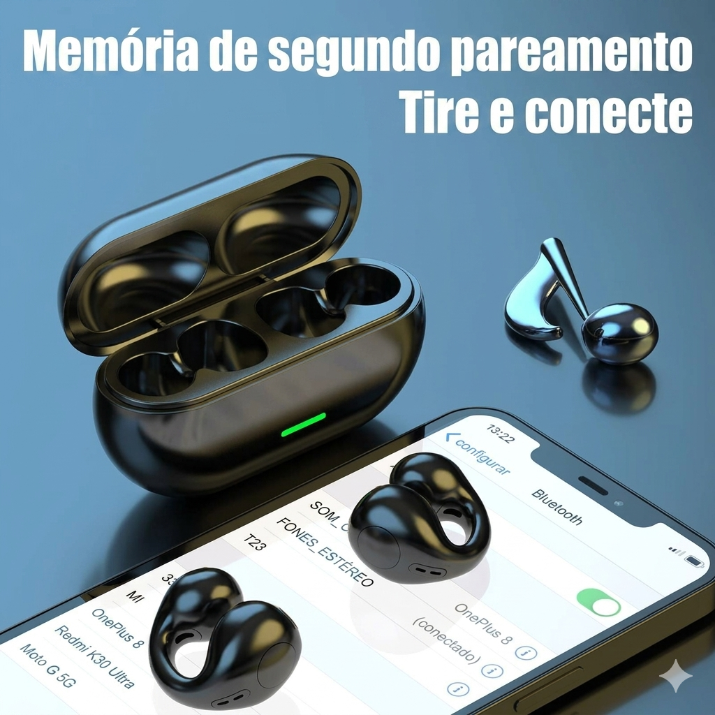 Fone de Ouvido Bluetooth HiFi Stereo Bass